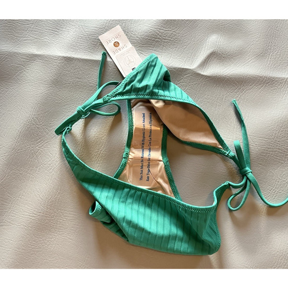 NEW Shade & Shore String Hi leg Extra Cheeky Bikini Bottom Ribbed Emerald - Picture 5 of 5